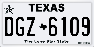 TX license plate DGZ6109
