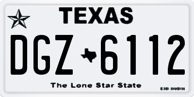 TX license plate DGZ6112