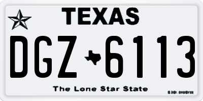 TX license plate DGZ6113