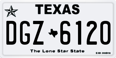 TX license plate DGZ6120