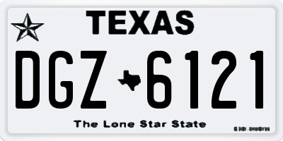 TX license plate DGZ6121