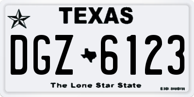 TX license plate DGZ6123