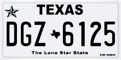 TX license plate DGZ6125