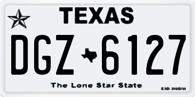 TX license plate DGZ6127