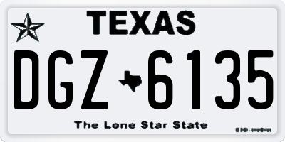 TX license plate DGZ6135