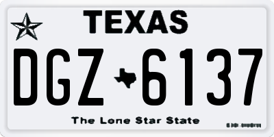 TX license plate DGZ6137