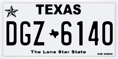 TX license plate DGZ6140