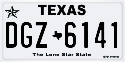 TX license plate DGZ6141