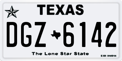 TX license plate DGZ6142