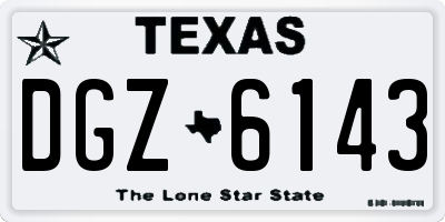 TX license plate DGZ6143