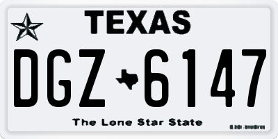 TX license plate DGZ6147