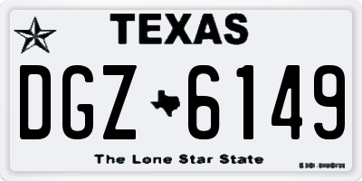 TX license plate DGZ6149