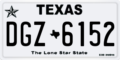 TX license plate DGZ6152