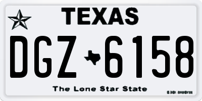 TX license plate DGZ6158