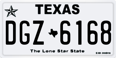 TX license plate DGZ6168