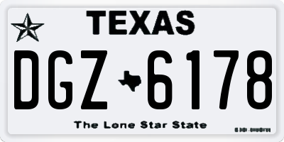 TX license plate DGZ6178