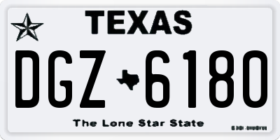 TX license plate DGZ6180