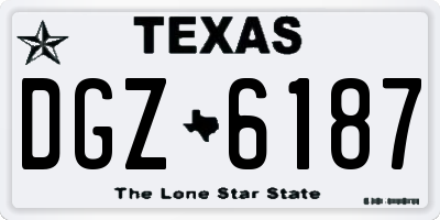 TX license plate DGZ6187