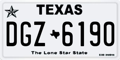 TX license plate DGZ6190