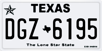 TX license plate DGZ6195