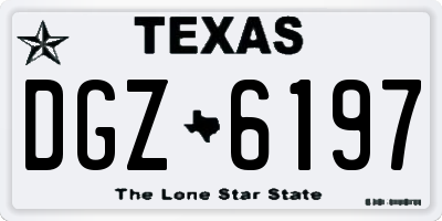 TX license plate DGZ6197