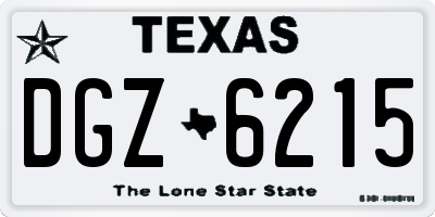 TX license plate DGZ6215