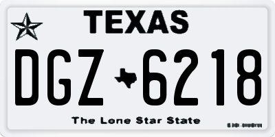 TX license plate DGZ6218