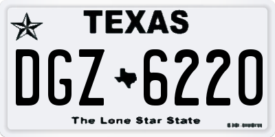 TX license plate DGZ6220