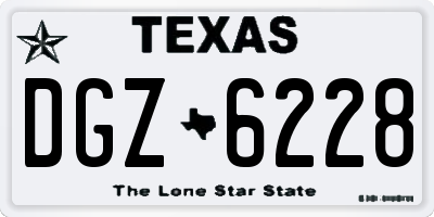 TX license plate DGZ6228
