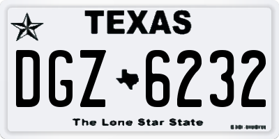 TX license plate DGZ6232