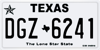 TX license plate DGZ6241