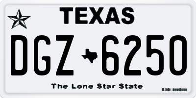 TX license plate DGZ6250