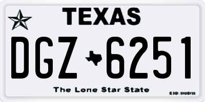 TX license plate DGZ6251