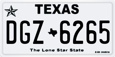 TX license plate DGZ6265