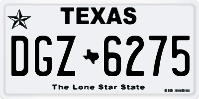 TX license plate DGZ6275