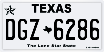 TX license plate DGZ6286
