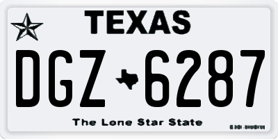 TX license plate DGZ6287