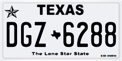 TX license plate DGZ6288