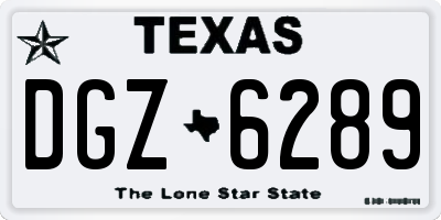 TX license plate DGZ6289
