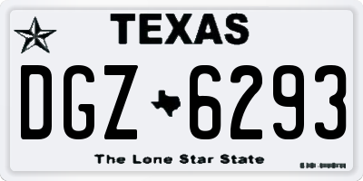 TX license plate DGZ6293