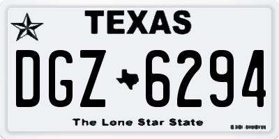 TX license plate DGZ6294