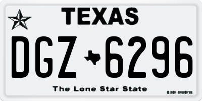 TX license plate DGZ6296