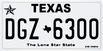TX license plate DGZ6300