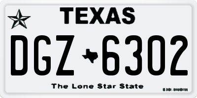 TX license plate DGZ6302