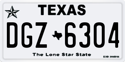 TX license plate DGZ6304