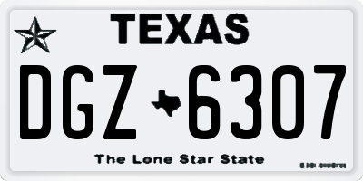 TX license plate DGZ6307
