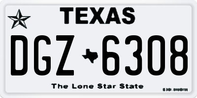 TX license plate DGZ6308