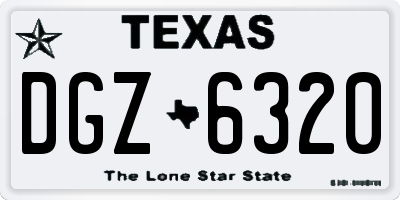 TX license plate DGZ6320