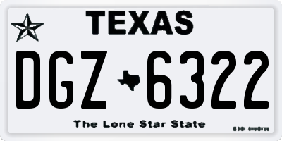 TX license plate DGZ6322