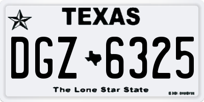 TX license plate DGZ6325